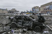 Центральная площадь Харькова после бомбардировок 1 марта 2022