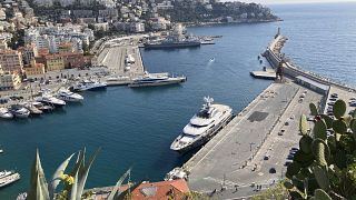 Stella Maris yacht belonging to Rashid Sardarov is docked in Nice, France, Tuesday, March 1, 2022.
