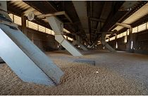 صورة تظهر مخزون من الحبوب في مصنع في الحسكة في سوريا
