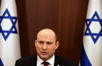 Naftali Bennett izraeli miniszterelnök egy vasárnapi kormányülésen Jeruzsálemben 2022. március 6-án