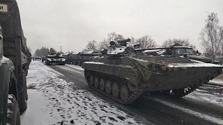 وحدة دبابات روسية في منطقة كييف.