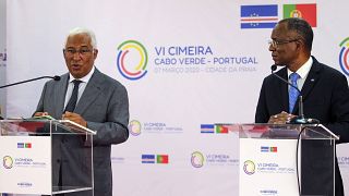 António Costa e Ulisses Correia e Silva durante a VI Cimeira entre Cabo Verde e Portugal