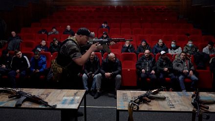  civilians attend weapons training in Lviv's former Film Centre