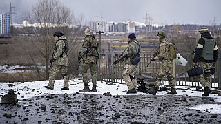 Ukrainische Soldaten in Irpin
