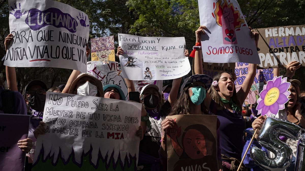 Женщины на улицах Мехико требуют правосудия, 8 марта 2022 г.