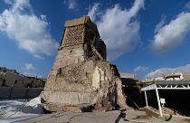 إعادة ترميم حول مسجد النوري في البلدة القديمة من مدينة الموصل شمال العراق. 2022/02/23