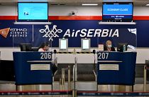 Archive - Un comptoir d'Air Serbia à l'aéroport de Belgrade - 21 mai 2020