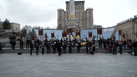 Kyiv Classic Orchestra perform a concert on Maidan square