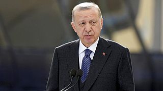  الرئيس التركي رجب طيب أردوغان خلال زيارة إلى معرض دبي إكسبو 2020 للاحتفال باليوم الوطني التركي، في دبي، الإمارات العربية المتحدة، يوم الثلاثاء 15 فبراير 2022.