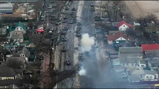 Enfrentamiento frente a los tanques rusos en la región de Kiev