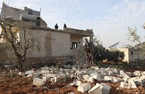 Archives : maison située dans le nord de la Syrie où se trouvait le chef du groupe Etat islamique; après le raid des forces spéciales américaines, le 3 février 2022