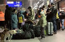 پناهجویان اوکراینی در ایستگاه مرکزی قطار برلین