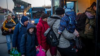 Ukrán menekültek Budapesten 2022. március 3-án