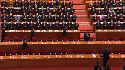China's yearly parliamentary session closes at the Great Hall of the People in Beijing on March, 11, 2022.
