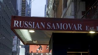Reklame eines russischen Lokals in New York