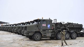 Britische Truppen auf dem NATO-Stützpunkt in Tapa, Estland (25. Februar 2022)