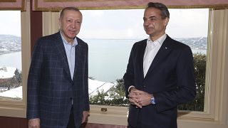 Erdoğan und Mitsotakis im Rahmen ihres Treffens.
