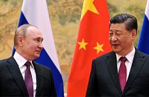 ولادیمیر پوتین رئیس‌جمهور روسیه و شی جین پینگ رئیس‌جمهور چین