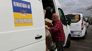 Taxistas de Madrid levam ajuda a refugiados ucranianos