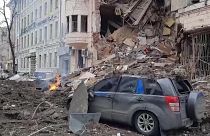 Kharkiv buildings destroyed after airstrike