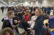 Flüchtlinge auf dem Berliner Hauptbahnhof (Aufnahme vom 14. März 2022)