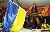 Die ukrainische Sängerin Ruslana bei ihrer Teilnahme im Jahr 2004