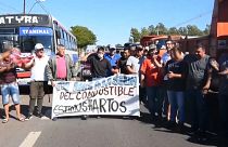 Camioneros paraguayos en huelga