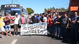 Camioneros paraguayos en huelga