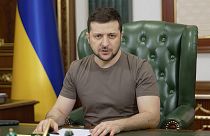 A still image from a video message by Ukrainian President Volodymyr Zelenskyy. Tuesday 15th March 2022