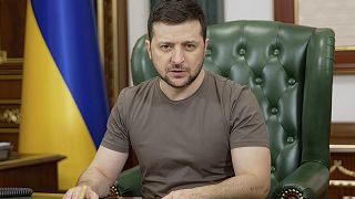 A still image from a video message by Ukrainian President Volodymyr Zelenskyy. Tuesday 15th March 2022