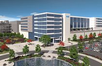 A rendering shows early plans for two new Intel processor factories in Magdeburg, Germany.