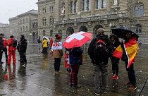 احتجاجات سابقة في سويسرا ضد قيود كورونا