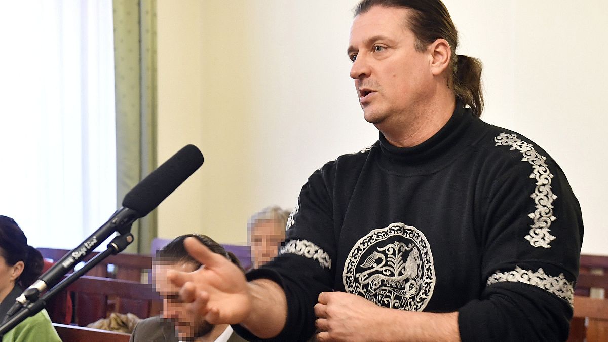 A terrorcselekménnyel vádolt Budaházy György az ellene és társai ellen indult megismételt elsőfokú eljárás tárgyalásán a Fővárosi Törvényszéken 2019. február 14-én