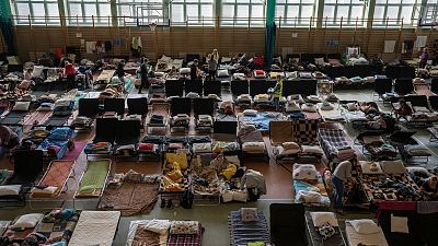 A hall is prepared in Poland for Ukrainians fleeing the war