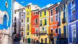 Brightly coloured houses in Spain
