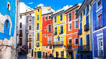 Brightly coloured houses in Spain