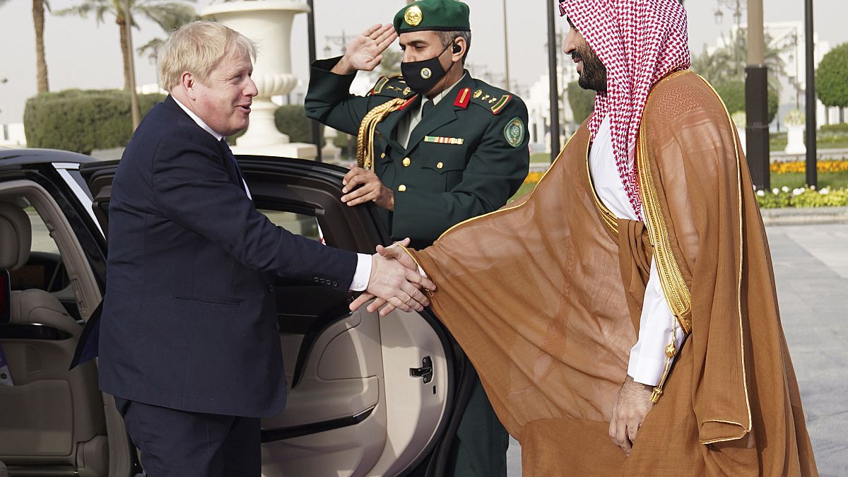 İngiltere Başbakanı Johnson, Suudi Arabistan Veliaht Prensi Muhammed bin Selman 
