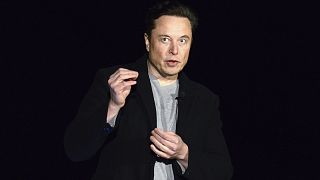 FILE - SpaceX's Elon Musk provides an update on Starship, Thursday, Feb. 10, 2022, near Brownsville, Texas. 