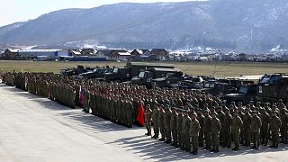 Az EUFOR békefenntartó katonái a boszniai Butmir bázison