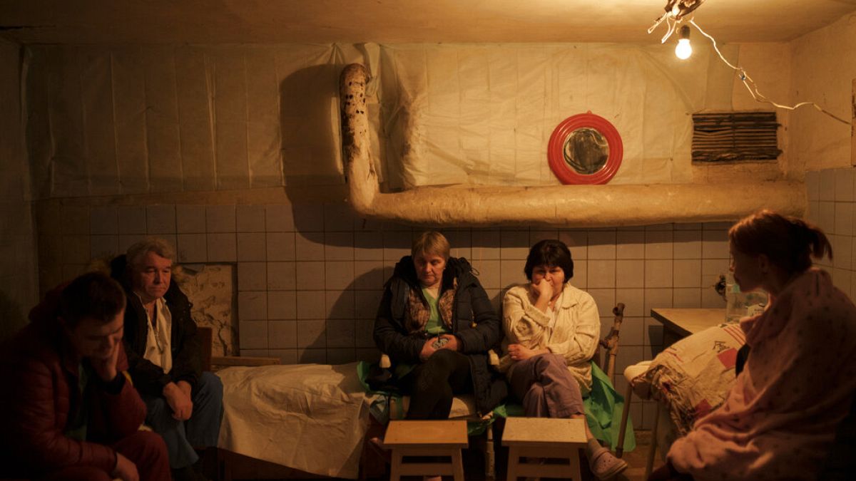 Krankenhauspersonal im Keller in Kiew in der Ukraine