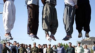 صورة من الارشيف-اعدام خمسة مدانين في حي مشهد، على بعد 1000 كيلومتر شمال غرب طهران-إيران