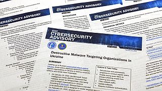 Un avis de cybersécurité publié par la Cybersecurity & Infrastructure Security Agency photographié le lundi 28 février 2022.