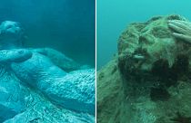 Underwater sculptures in Italy.