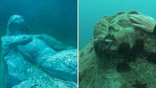 Underwater sculptures in Italy.