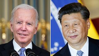 الرئيس الأمريكي جو بايدن والرئيس الصيني شي جين بينغ 