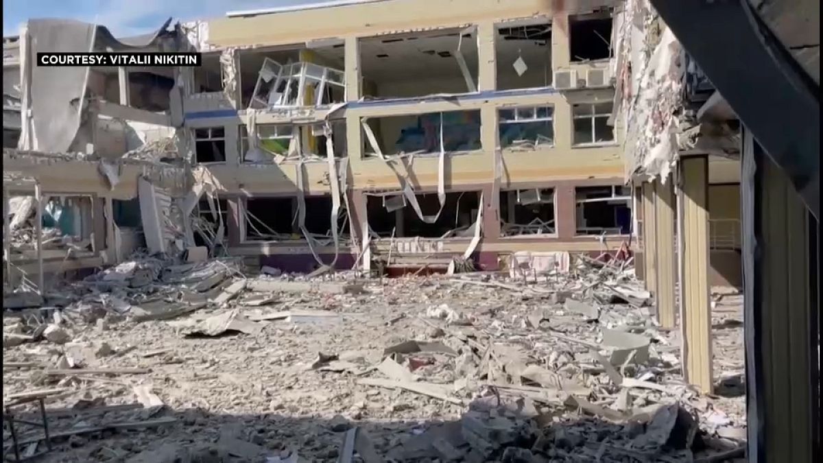 This school is one of many civilian buildings in Mariupol hit by Russian shelling. On Sunday, officials said an art school sheltering 400 civilians was destroyed.