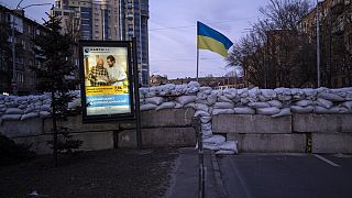 Barrikaed in Kiew in der Ukraine