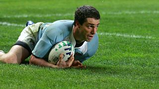 Le rugbyman Federico Martin Aramburu lors du match France-Argentine à Paris, le 19 octobre 2007
