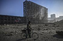 Centro comercial destruído em Kiev, Ucrânia