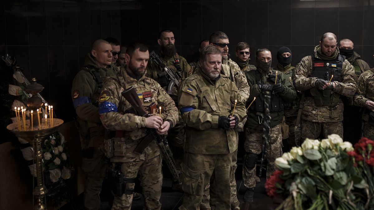 Funeral en Kiev por un soldado muerto